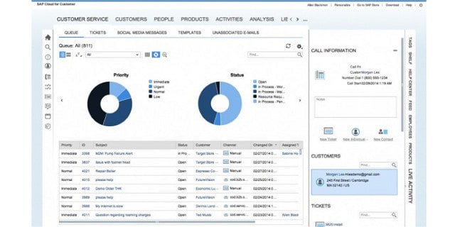 Снимок экрана SAP Cloud for Services