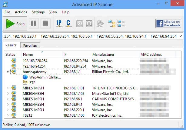 Speciális IP szkenner