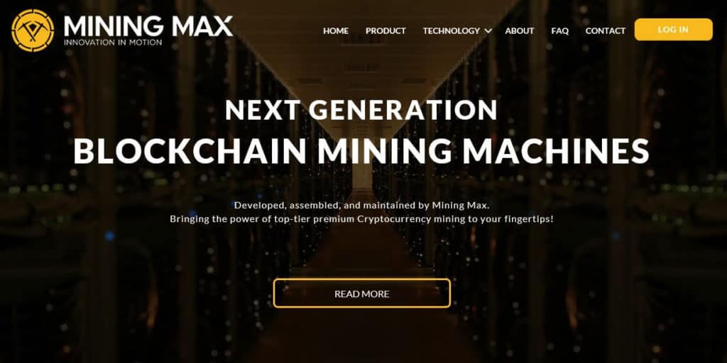 Началната страница на Mining Max.