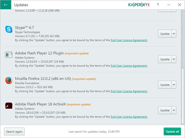 Kaspersky Software Updater - تصویر در لیست