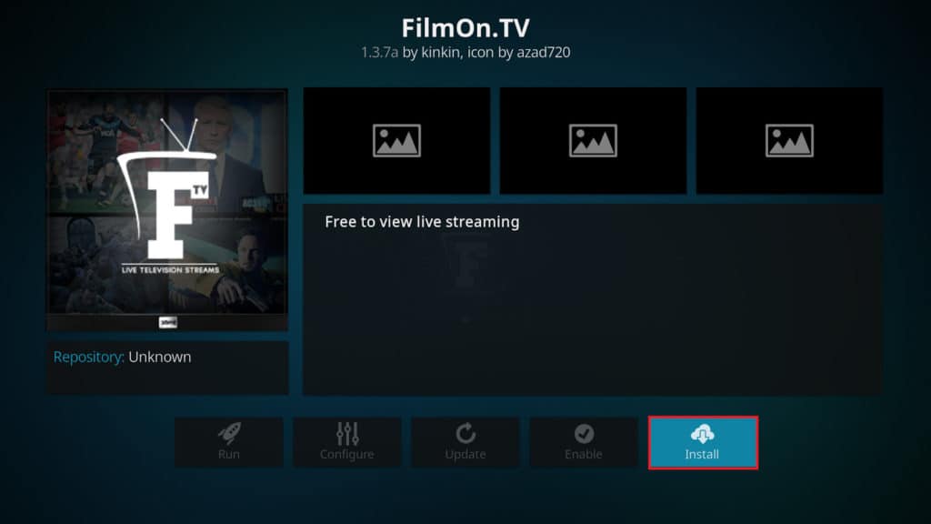 Instalirajte FilmOn za Kodi