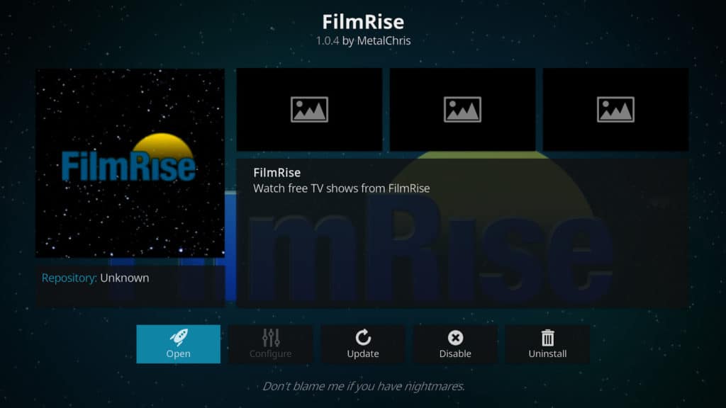 FilmRise Kodi addon