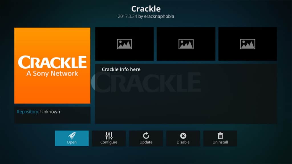 Službeni Crackle Kodi addon