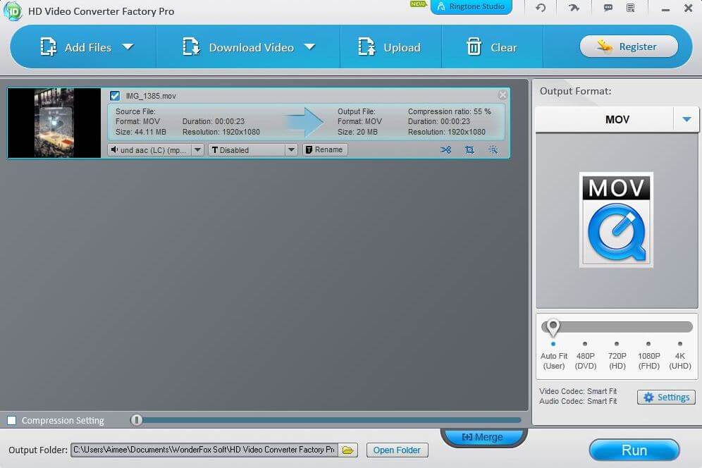 Интерфейс для WonderFox лучший видео конвертер для Windows.
