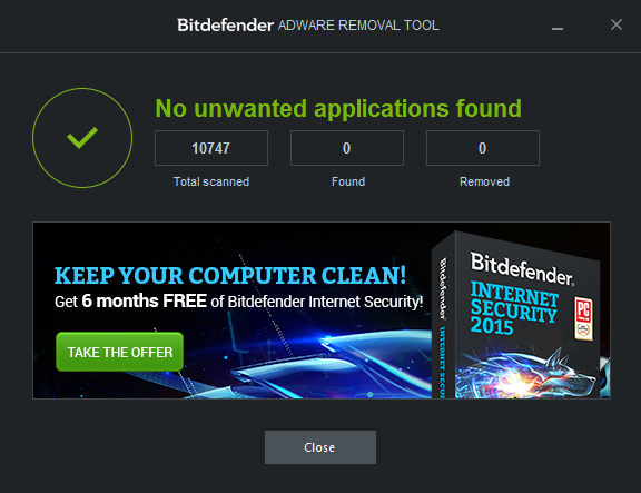 Bitdefender adware eszköz