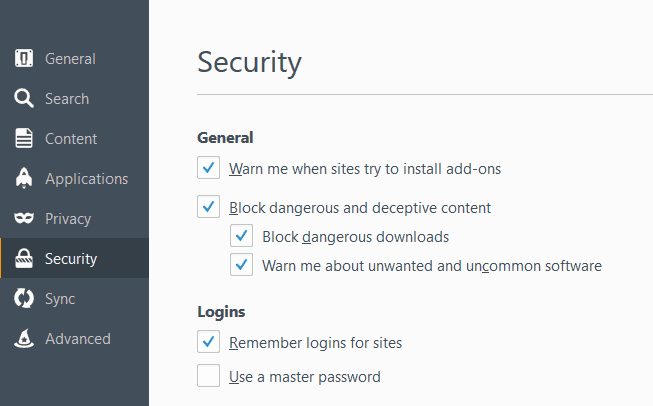 ความปลอดภัยของ Firefox