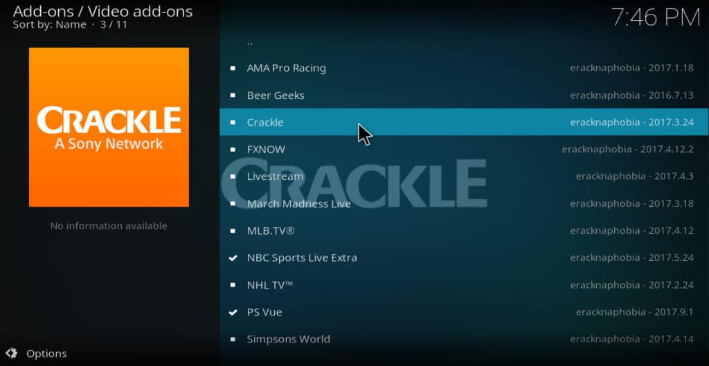 Crackle Kodi addon: cum să instalați și să folosiți Crackle pe Kodi