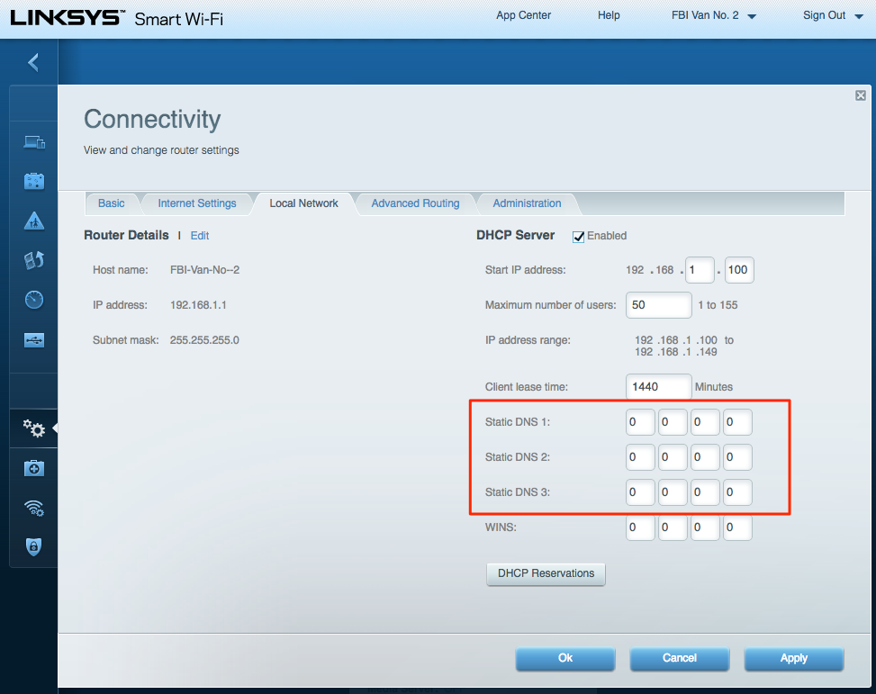 روتر 2 تنظیمات DNS