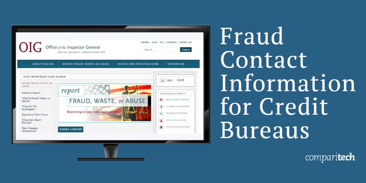 Informații de contact pentru fraudă pentru Birourile de credit