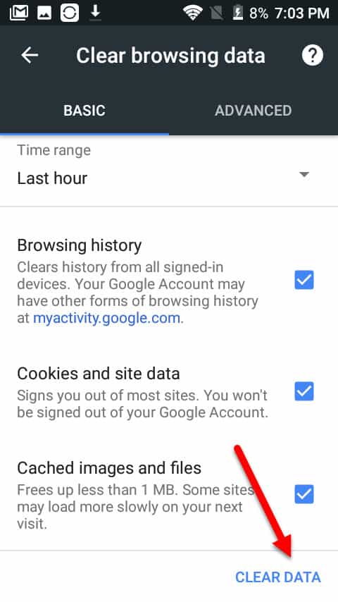 cookie-uri cu date clare pentru Android