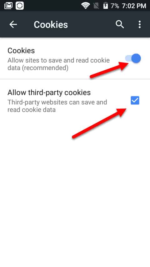 gestionarea cookie-urilor Android