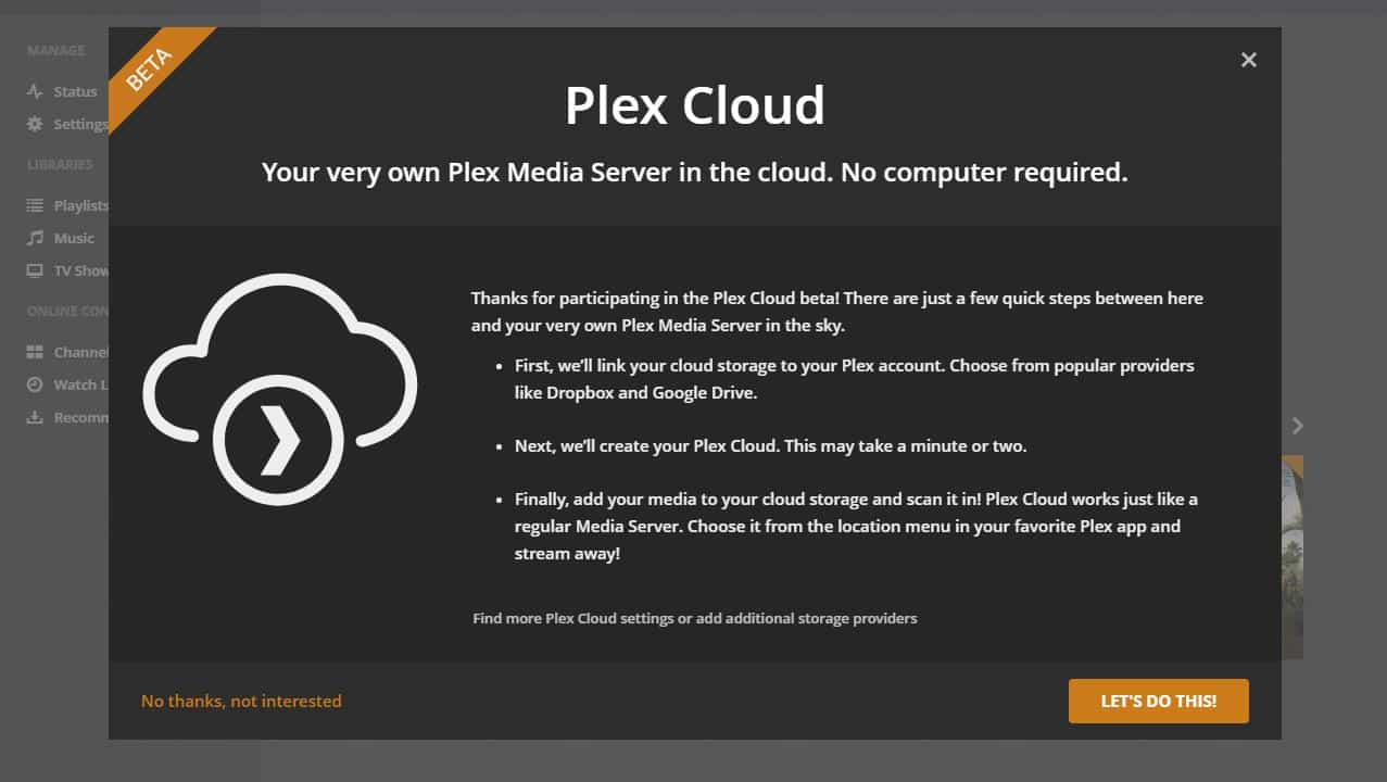 เซิร์ฟเวอร์เพล็กซ์ - Plex Cloud 7