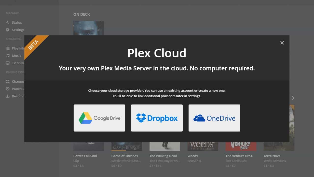 เซิร์ฟเวอร์เพล็กซ์ - Plex Cloud 8