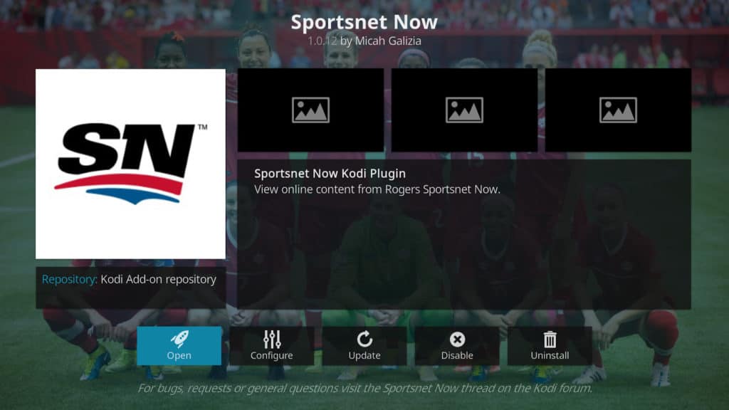 Официален Sportsnet Сега Kodi addon