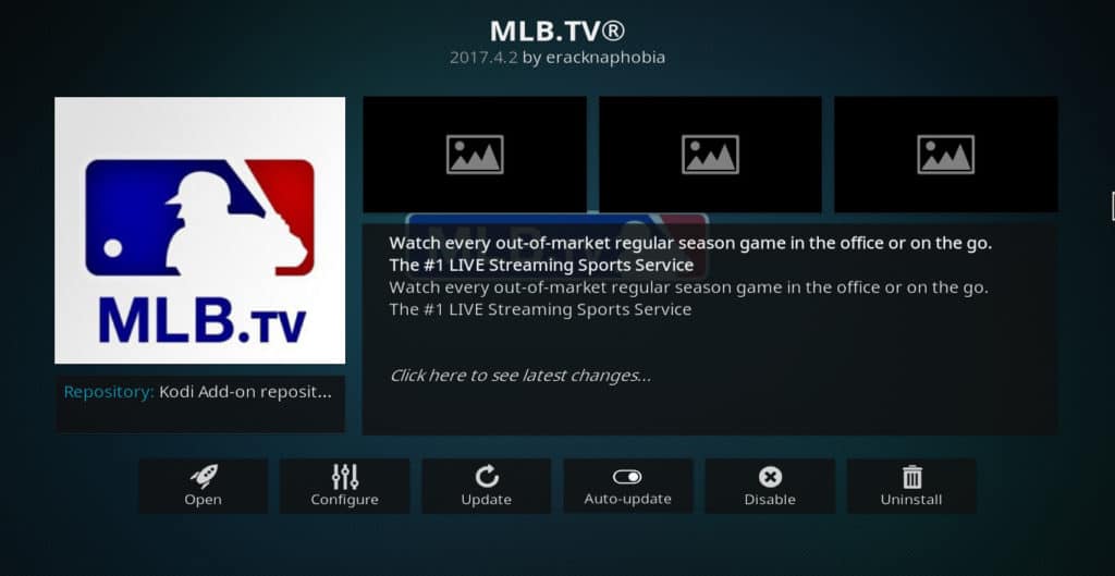 MLB.tv Kodi addon