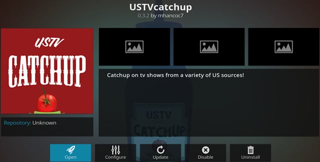 افزودنی اصلی Kodi USTVcatchup