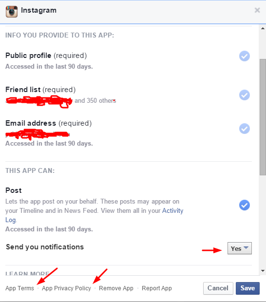 حذف برنامه فیس بوک 1