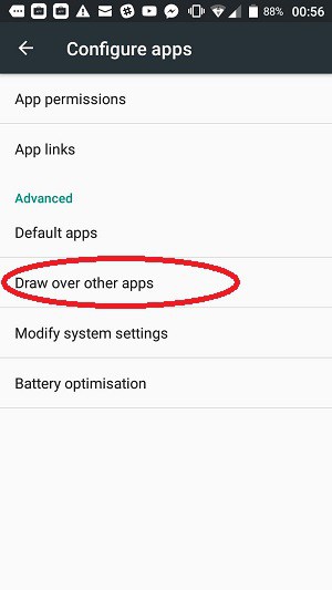 Android overlay hozzáférés