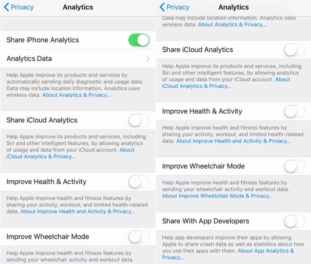 Setări Google Analytics pentru aplicații iPhone.