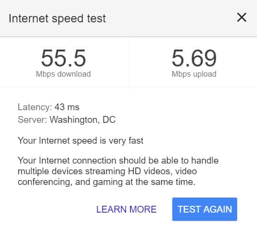 тест скорости интернета google