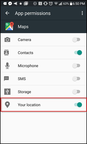 Расположение приложения Google Android App Disable