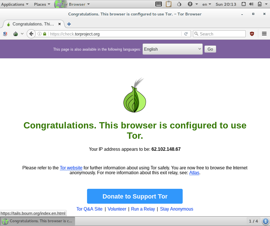 กรันการตรวจสอบเบราว์เซอร์ของ Tor