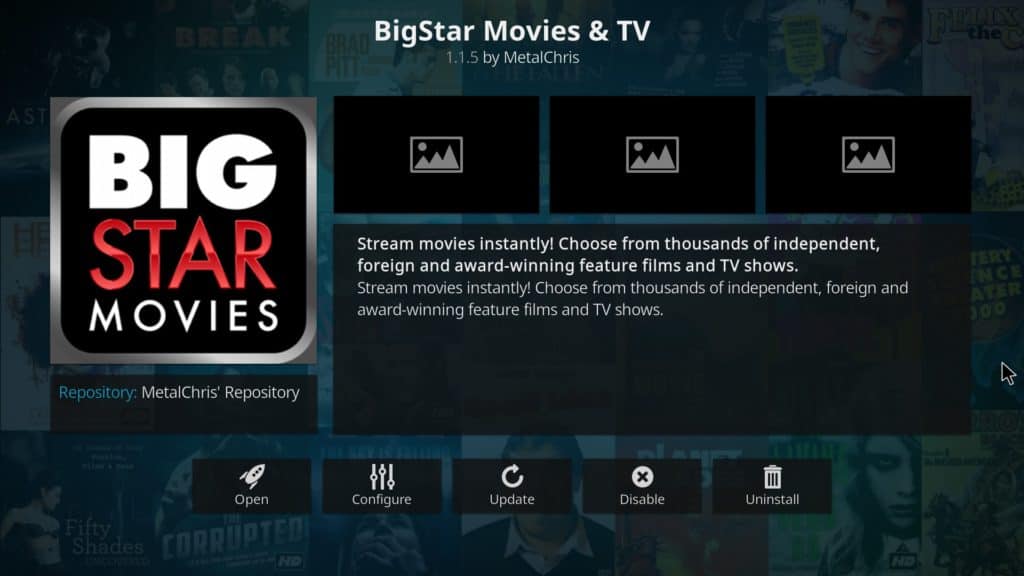 BigStar Filmovi i TV Kodi dodatak