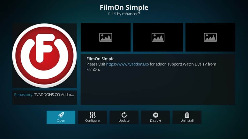 FilmOn Simple Kodi addon