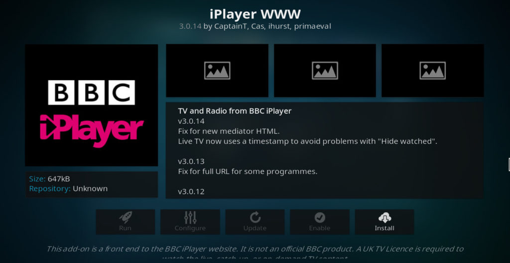 iPlayer WWW Kodi addon