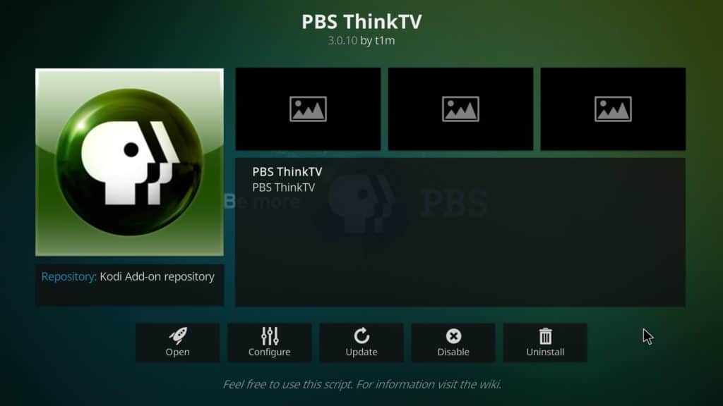 PBS ThinkTV Kodi addon