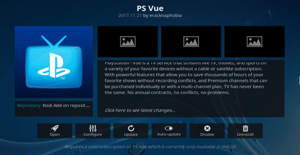 PSVue Kodi addon