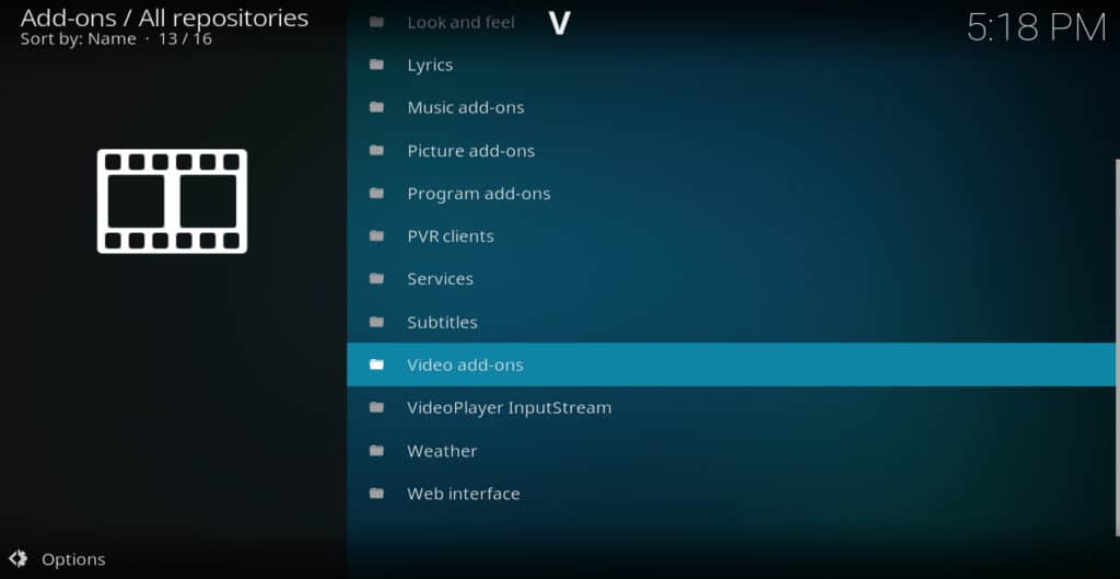 Kodi ดาวน์โหลดวิดีโอแอดออน