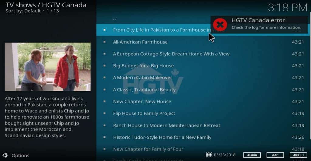 ข้อผิดพลาดของ HGTV Canada