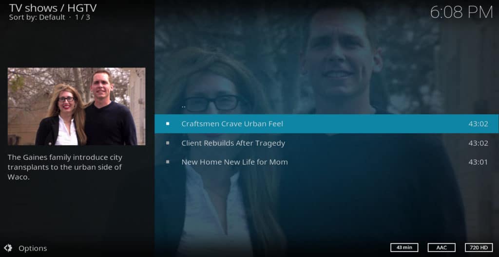 HGTV บน Kodi