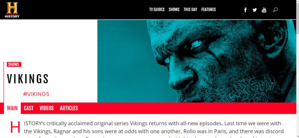 Vikings on History az Egyesült Királyságban