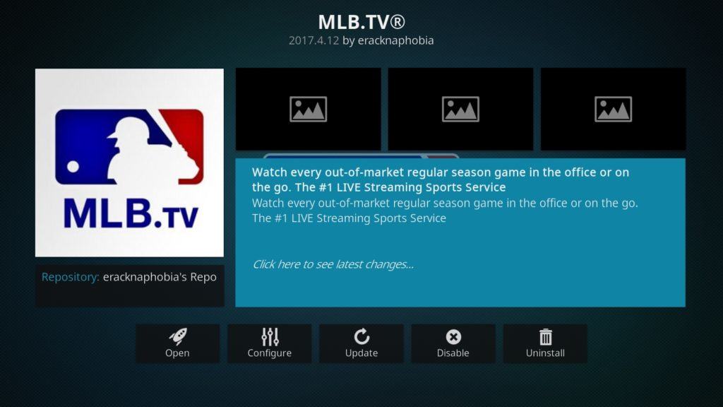MLB na Kodi MLB.tv