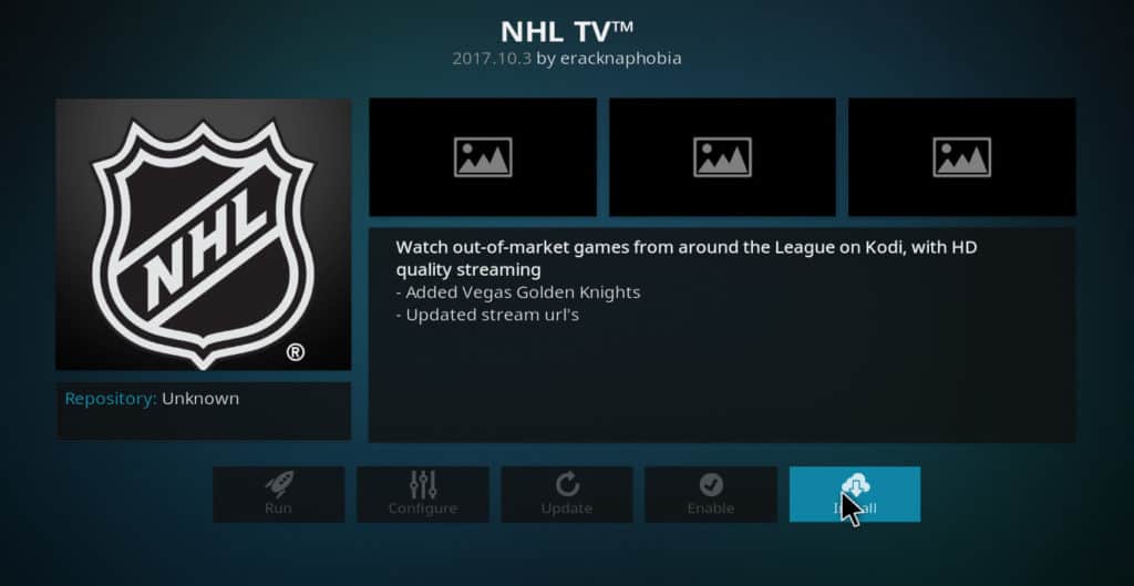 Kodi dodatak NHL TV