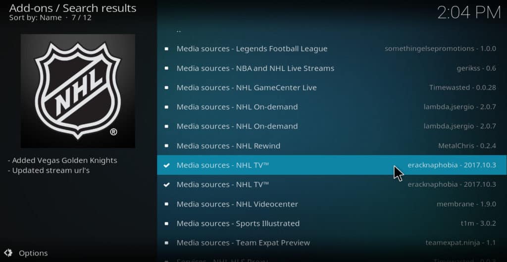افزونه NHL.tv Kodi: نحوه نصب NHL.tv برای Kodi