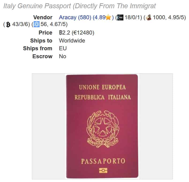 паспорт италия подлинный