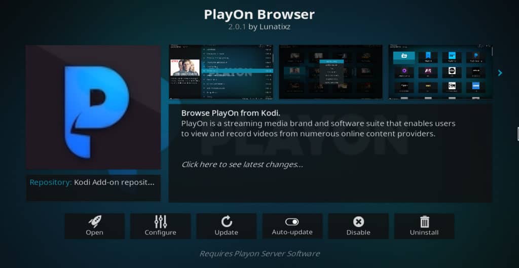 Playon Kodi addon