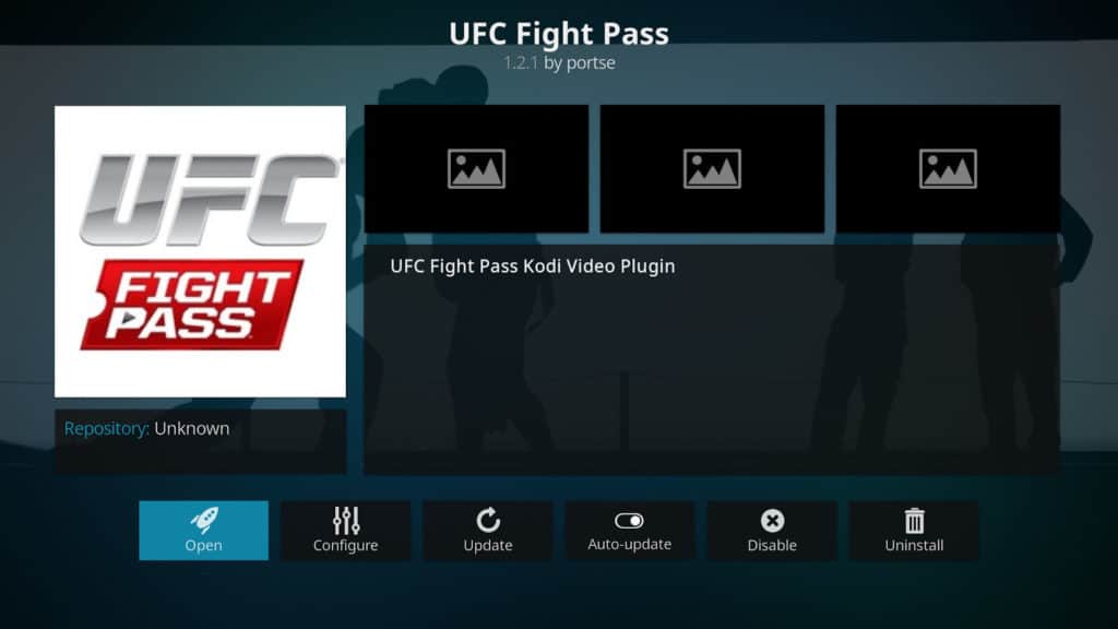 UFC Fight Pass Kodi аддон