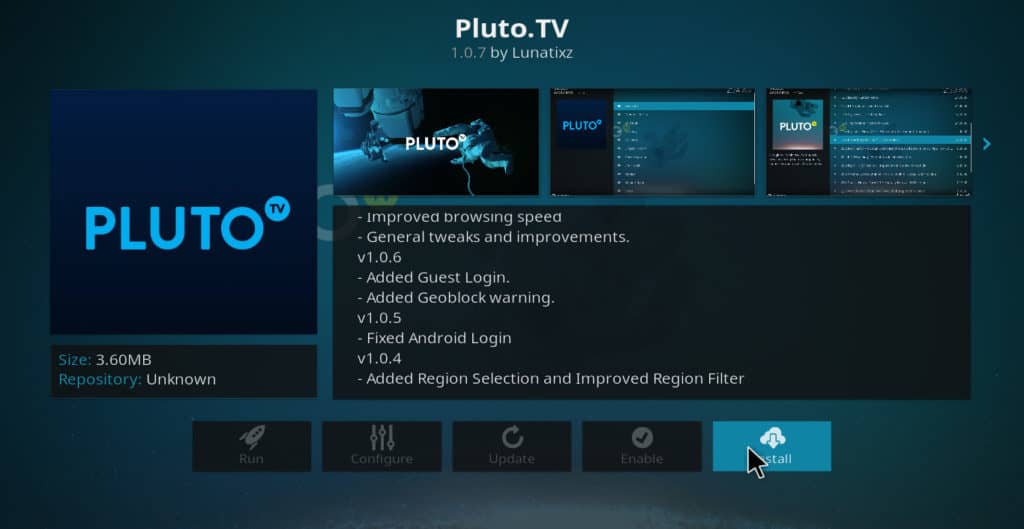 Pluto.tv Kodi addon: Cum se instalează Pluto.tv pe Kodi