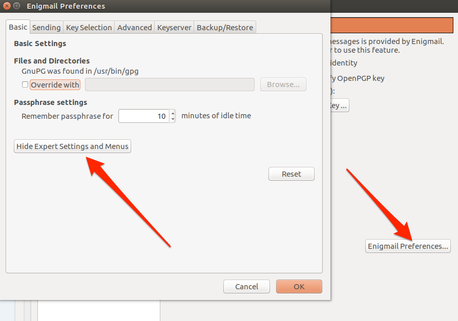 Opțiunile preferințelor de bază ale Ubuntu engimail