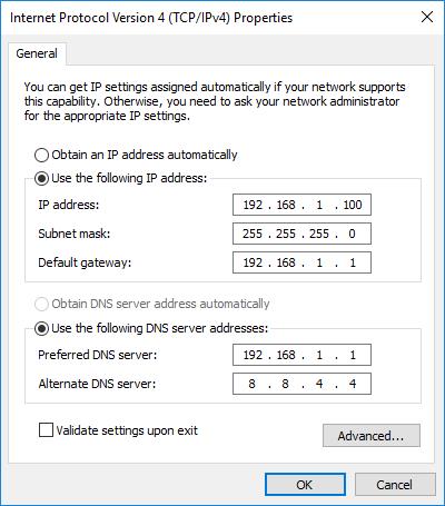 Plex VPN - Adapter beállításai 2