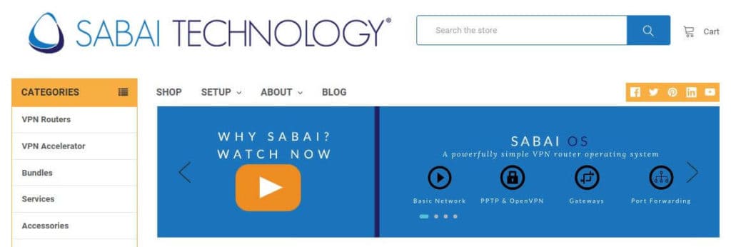 Началната страница на Sabai Technology.