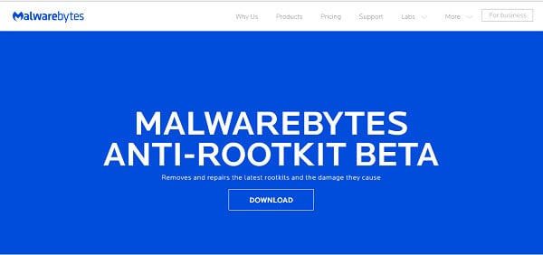 ภาพหน้าจอ Malwarebytes Anti-rootkit