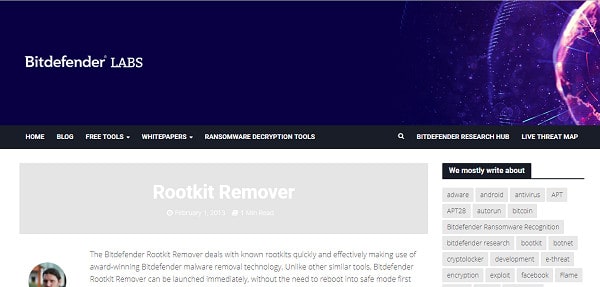 Bitdefender Rootkit Remover