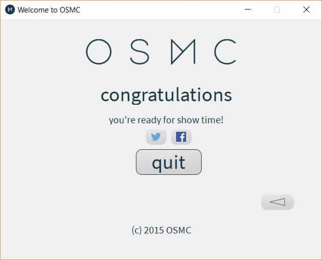 การติดตั้ง OSMC เสร็จสมบูรณ์