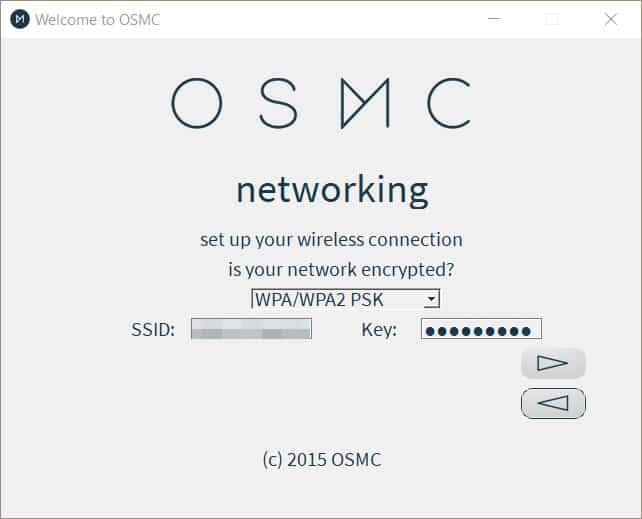 OSMC Wireless Installer การตั้งค่าเครือข่าย