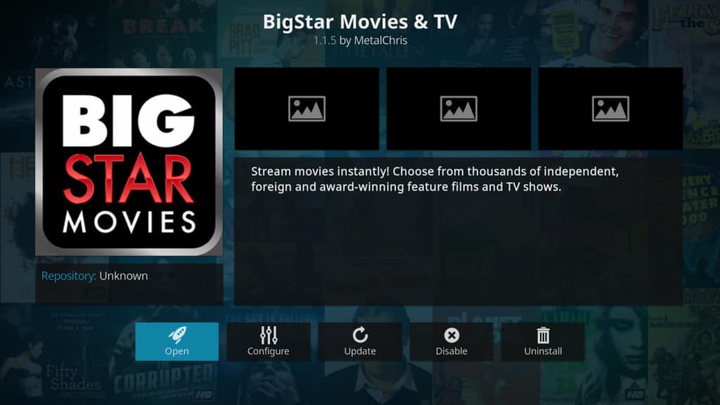 Filmovi BigStar i dodatak za TV Kodi